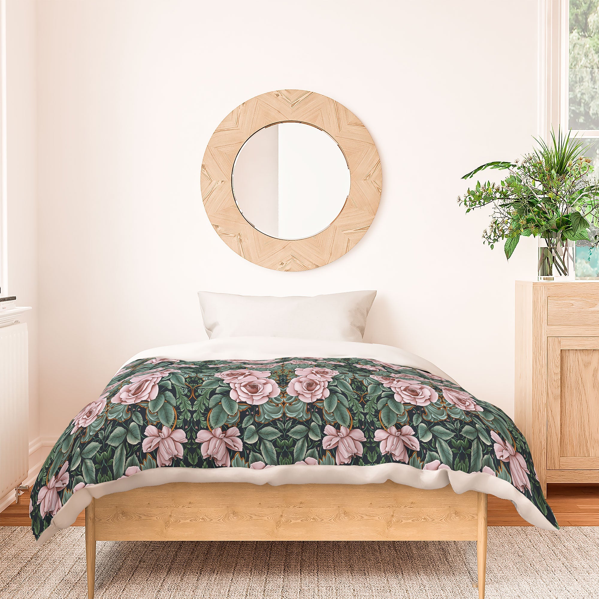 Marta Barragan Camarasa Ornate Vintage Rose Garden Duvet Cover