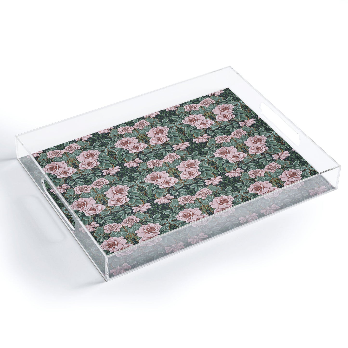 Marta Barragan Camarasa Ornate Vintage Rose Garden Acrylic Tray