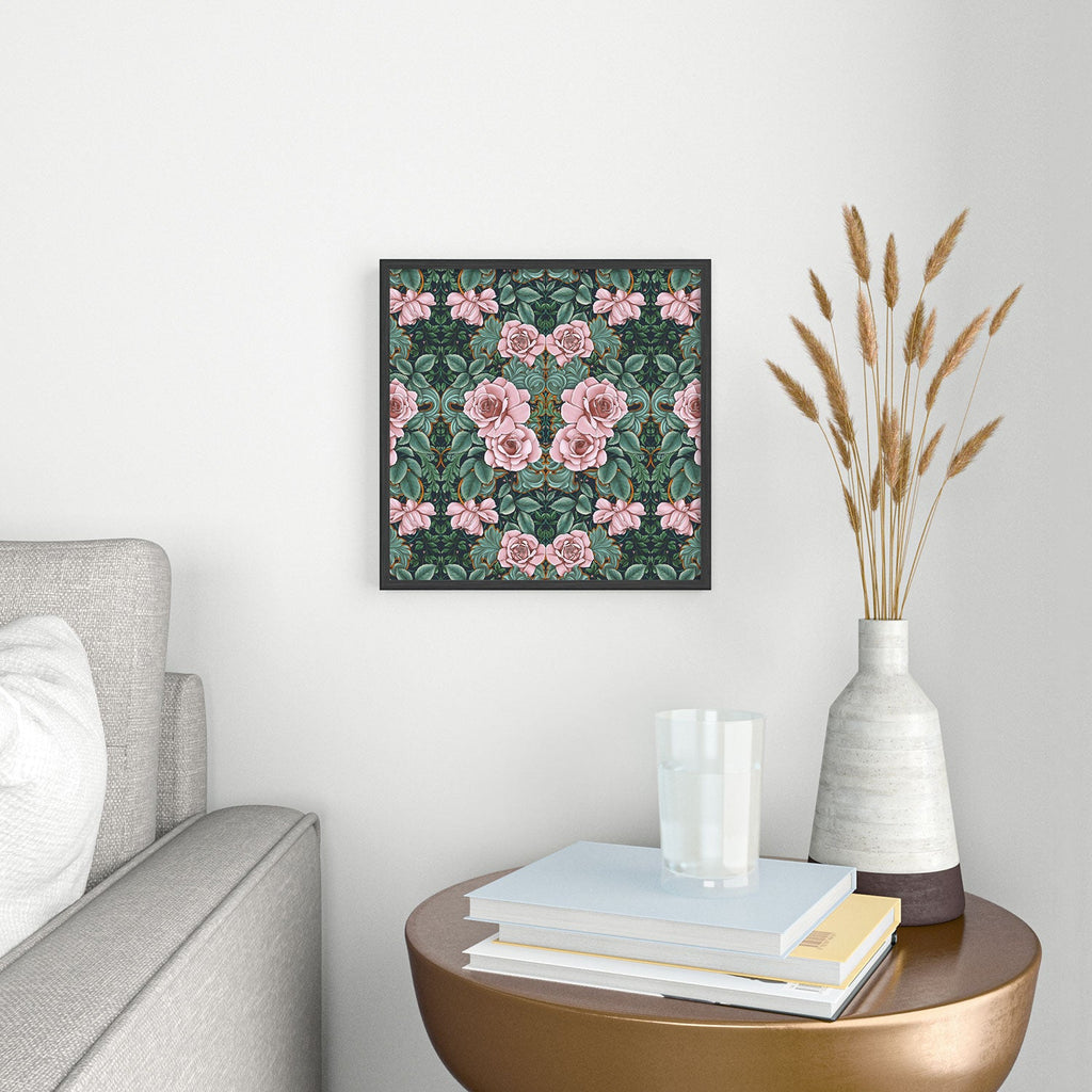 Marta Barragan Camarasa Ornate Vintage Rose Garden Square Metal Framed Art Print