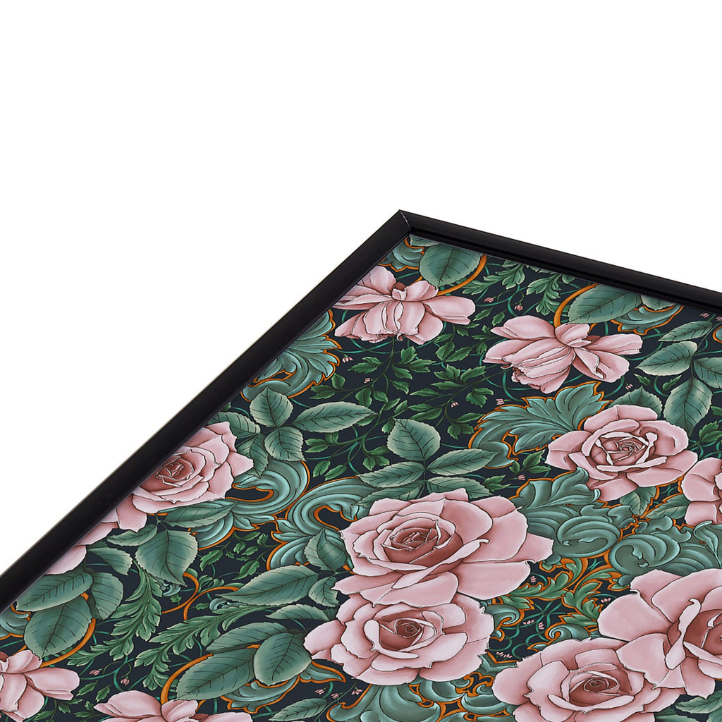 Marta Barragan Camarasa Ornate Vintage Rose Garden Square Metal Framed Art Print