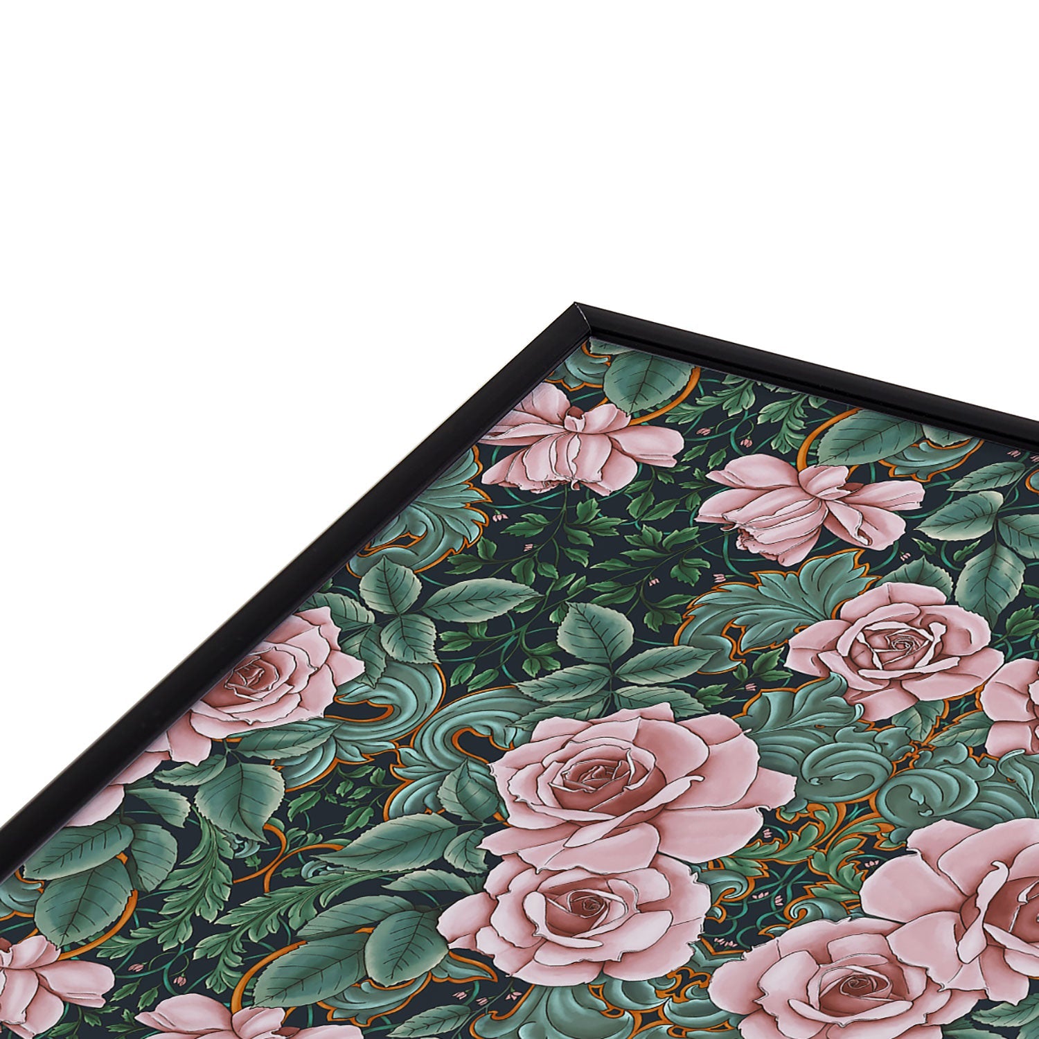 Marta Barragan Camarasa Ornate Vintage Rose Garden Square Metal Framed Art Print