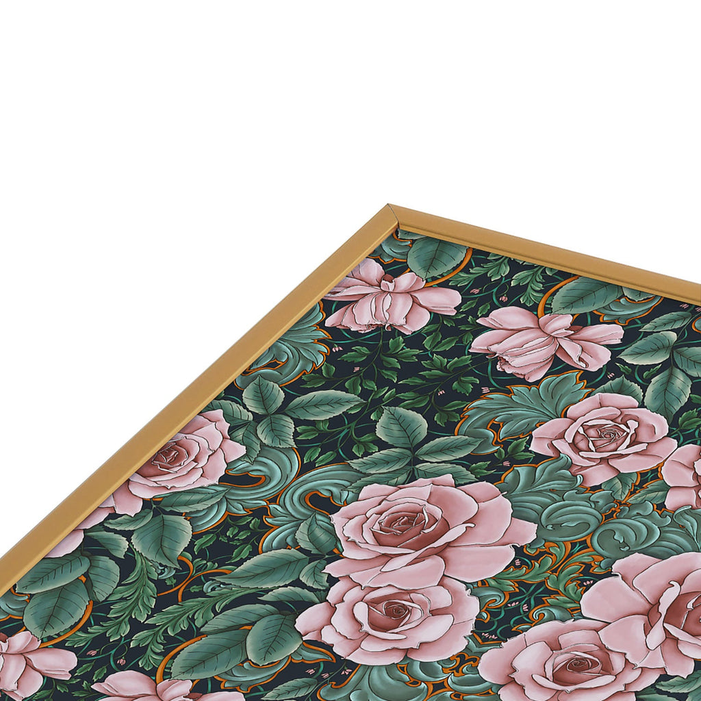 Marta Barragan Camarasa Ornate Vintage Rose Garden Square Metal Framed Art Print