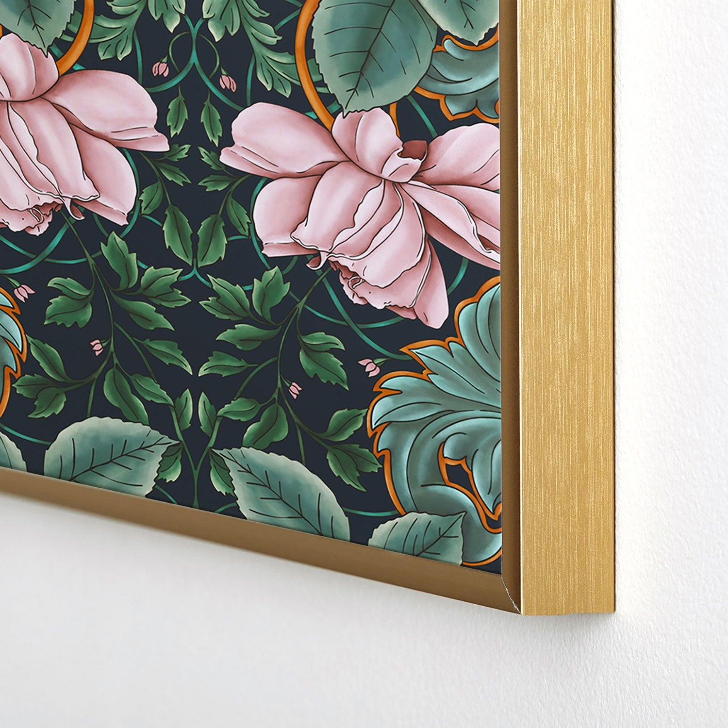 Marta Barragan Camarasa Ornate Vintage Rose Garden Square Metal Framed Art Print
