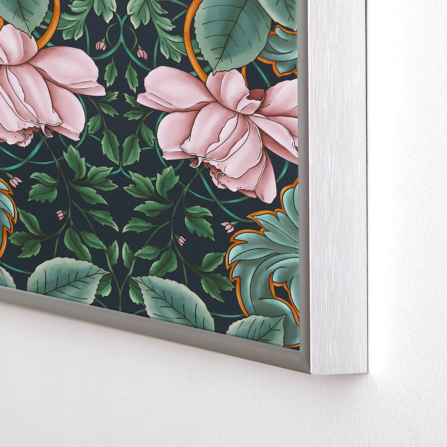 Marta Barragan Camarasa Ornate Vintage Rose Garden Square Metal Framed Art Print