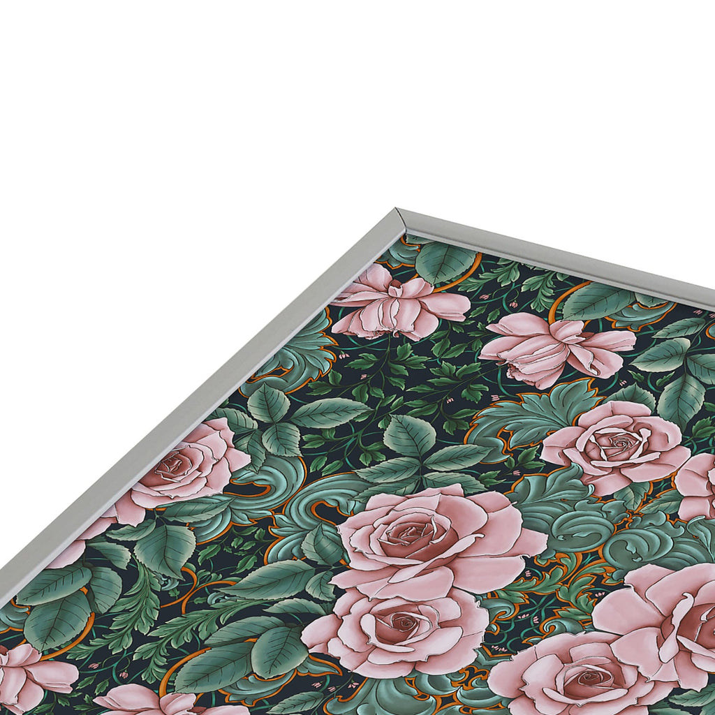 Marta Barragan Camarasa Ornate Vintage Rose Garden Square Metal Framed Art Print