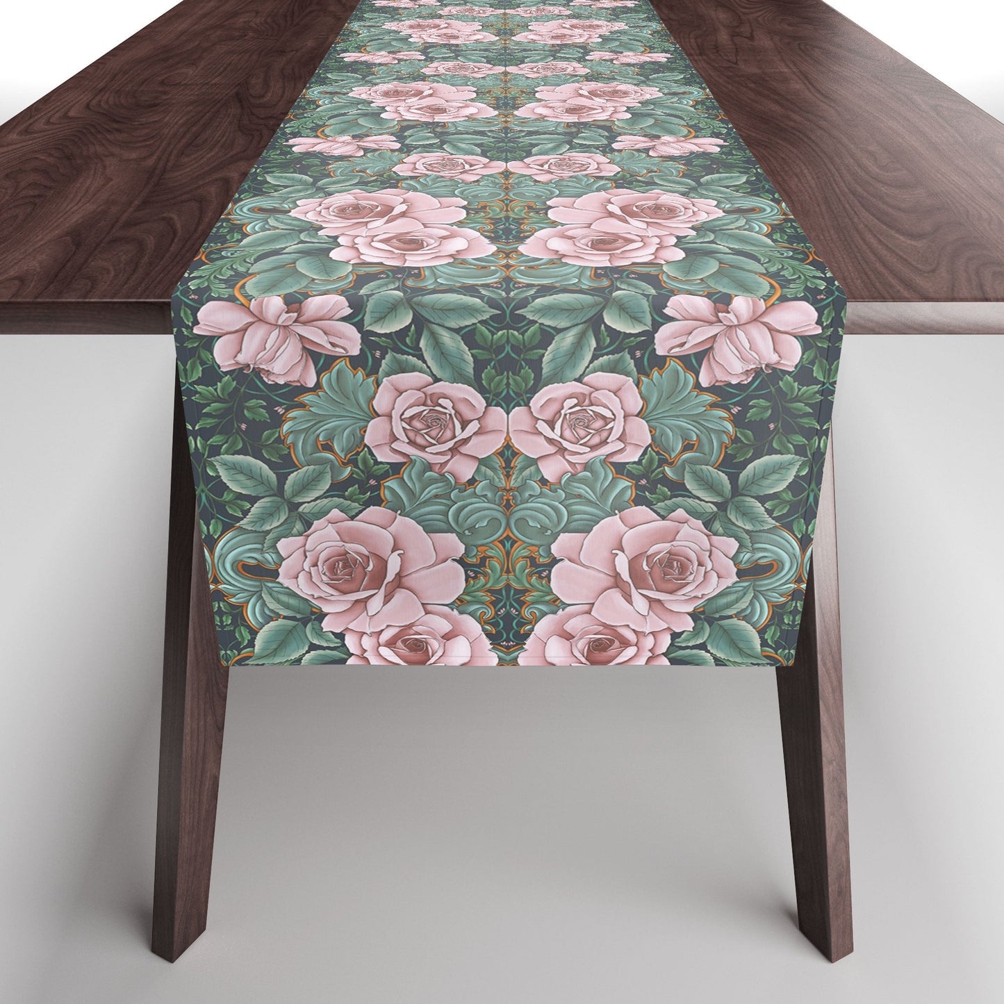 Marta Barragan Camarasa Ornate Vintage Rose Garden Table Runner