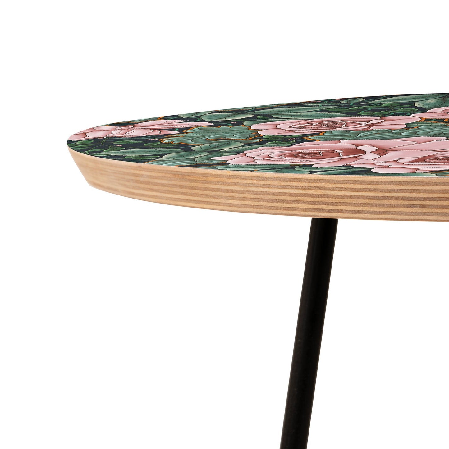 Marta Barragan Camarasa Ornate Vintage Rose Garden Round Side Table