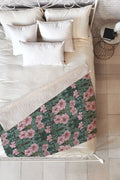 Marta Barragan Camarasa Ornate Vintage Rose Garden Fleece Throw Blanket