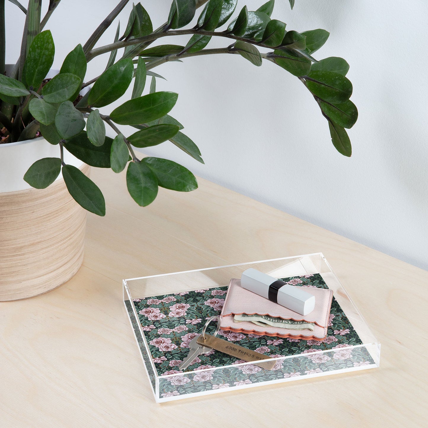 Marta Barragan Camarasa Ornate Vintage Rose Garden Acrylic Tray