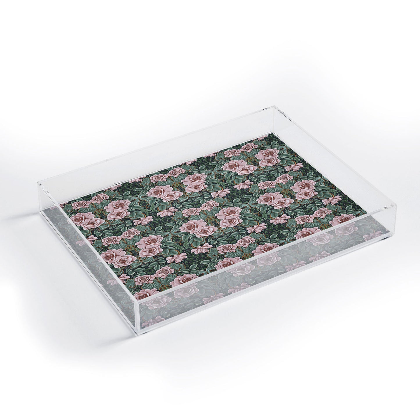 Marta Barragan Camarasa Ornate Vintage Rose Garden Acrylic Tray