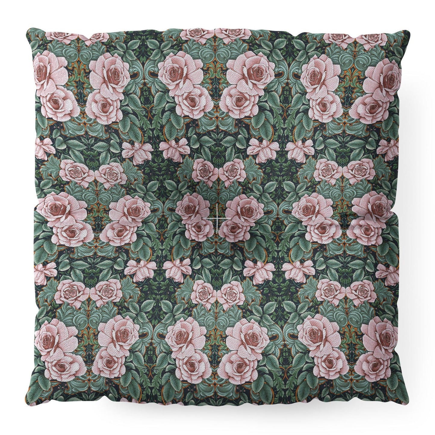 Marta Barragan Camarasa Ornate Vintage Rose Garden Floor Pillow Square
