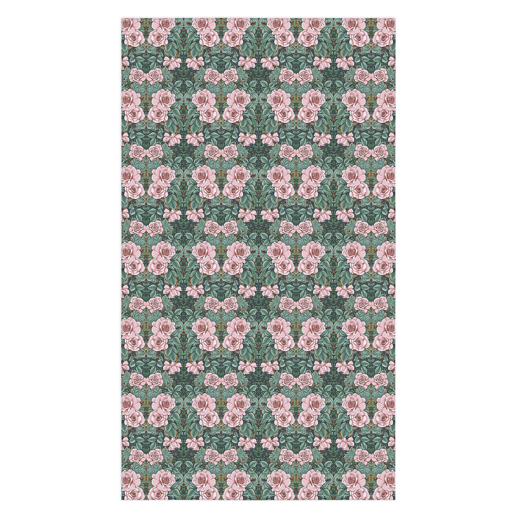 Marta Barragan Camarasa Ornate Vintage Rose Garden Tablecloth