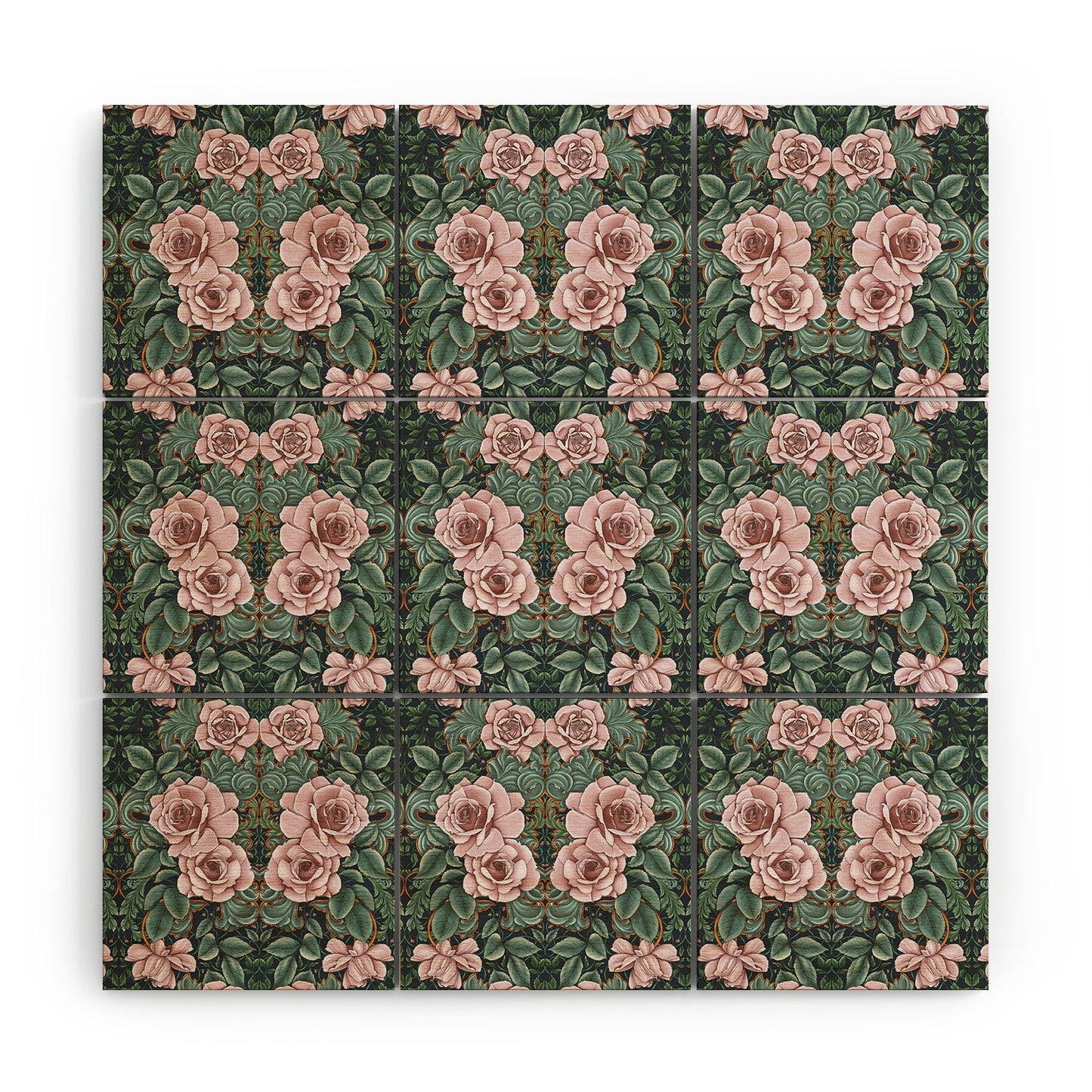 Marta Barragan Camarasa Ornate Vintage Rose Garden Wood Wall Mural