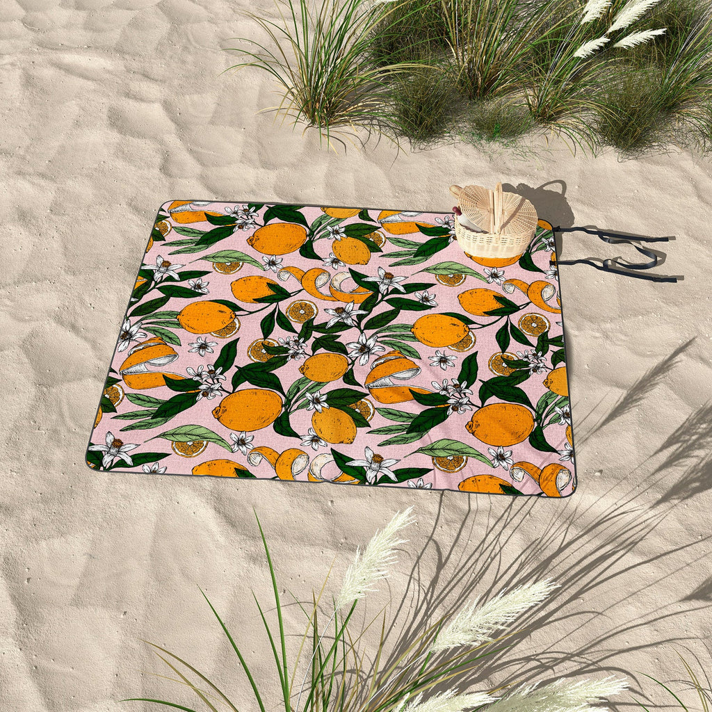 Marta Barragan Camarasa Succulent sweets oranges Picnic Blanket