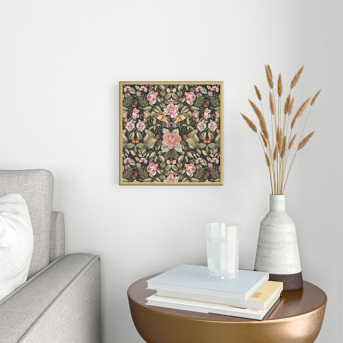 Marta Barragan Camarasa Victorian Garden Beauty Square Metal Framed Art Print