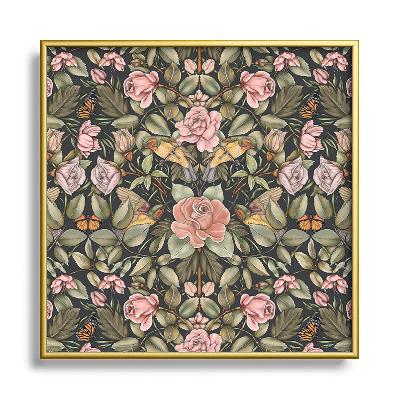 Marta Barragan Camarasa Victorian Garden Beauty Square Metal Framed Art Print