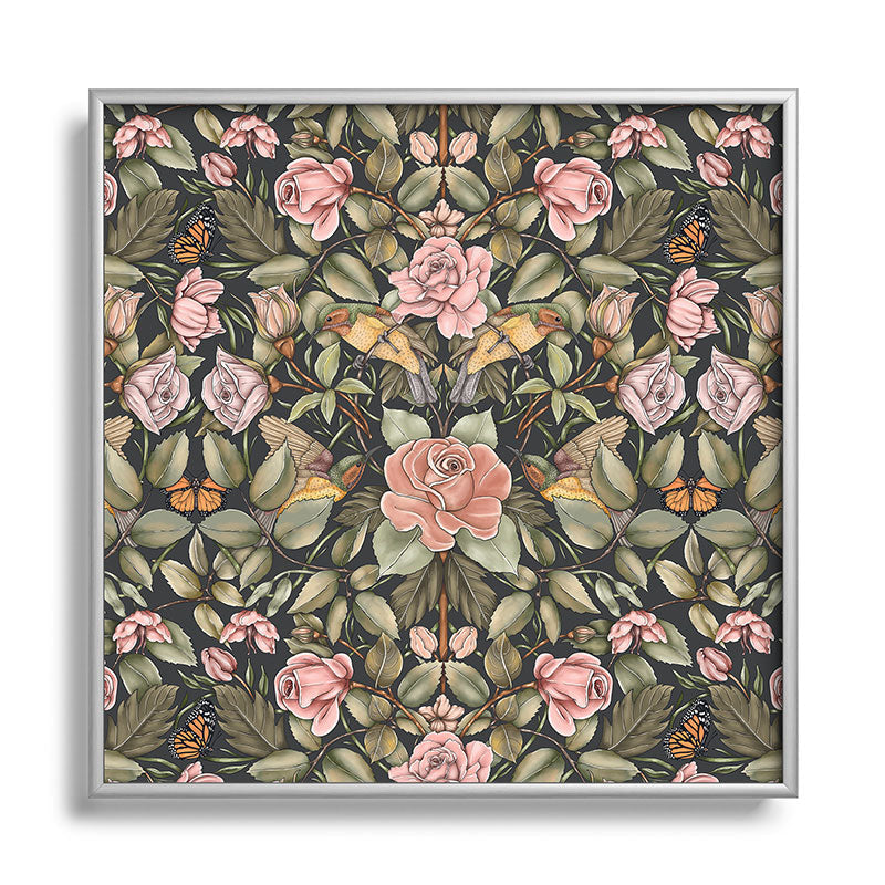 Marta Barragan Camarasa Victorian Garden Beauty Square Metal Framed Art Print
