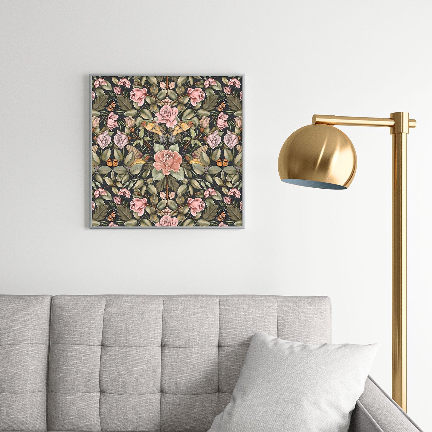 Marta Barragan Camarasa Victorian Garden Beauty Square Metal Framed Art Print