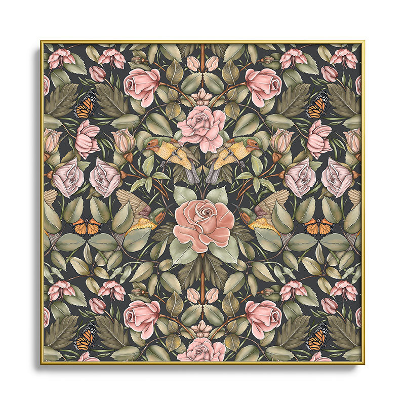 Marta Barragan Camarasa Victorian Garden Beauty Square Metal Framed Art Print