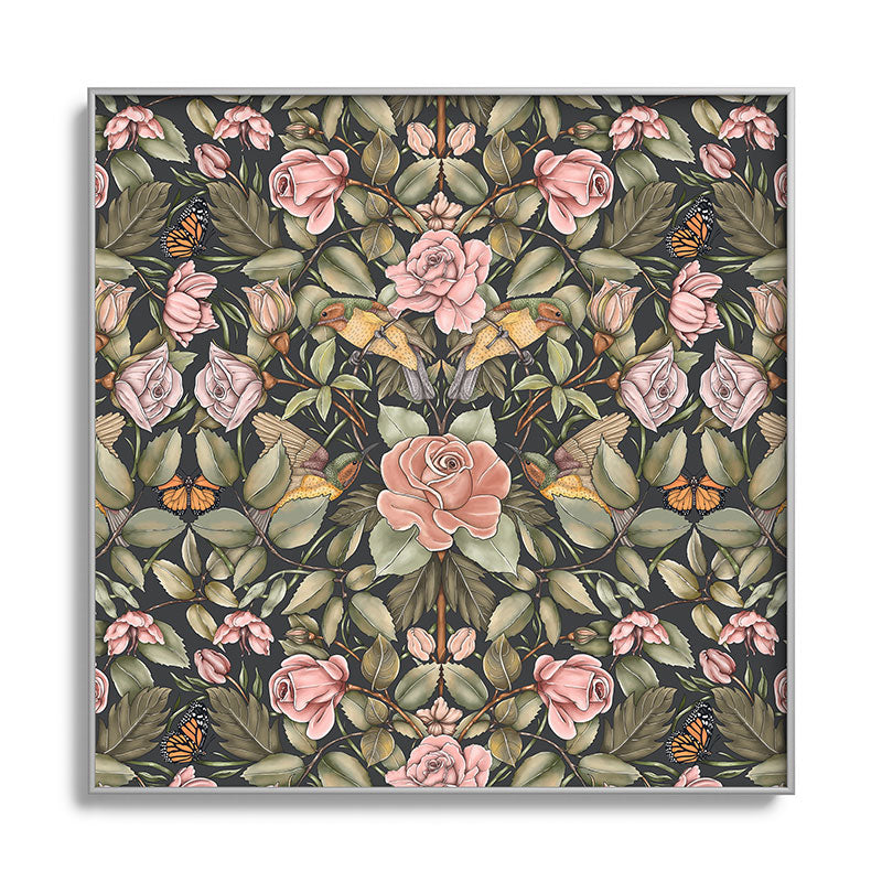 Marta Barragan Camarasa Victorian Garden Beauty Square Metal Framed Art Print
