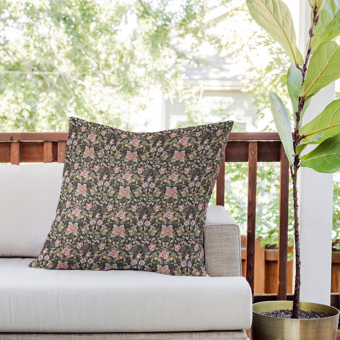 Marta Barragan Camarasa Victorian Garden Beauty Outdoor Throw Pillow