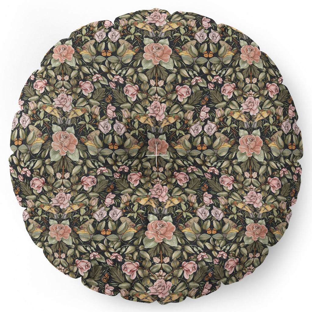 Marta Barragan Camarasa Victorian Garden Beauty Floor Pillow Round