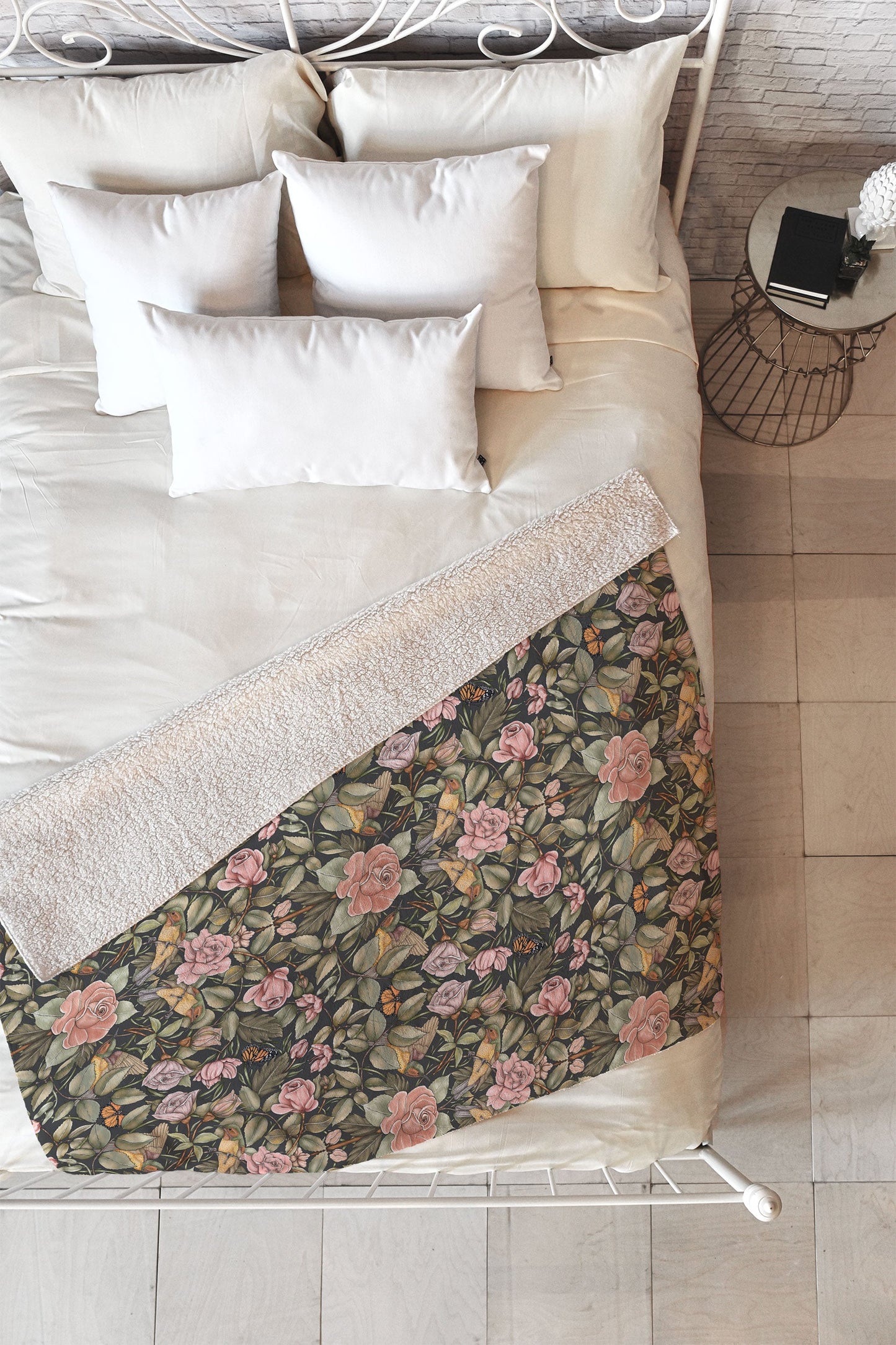 Marta Barragan Camarasa Victorian Garden Beauty Fleece Throw Blanket