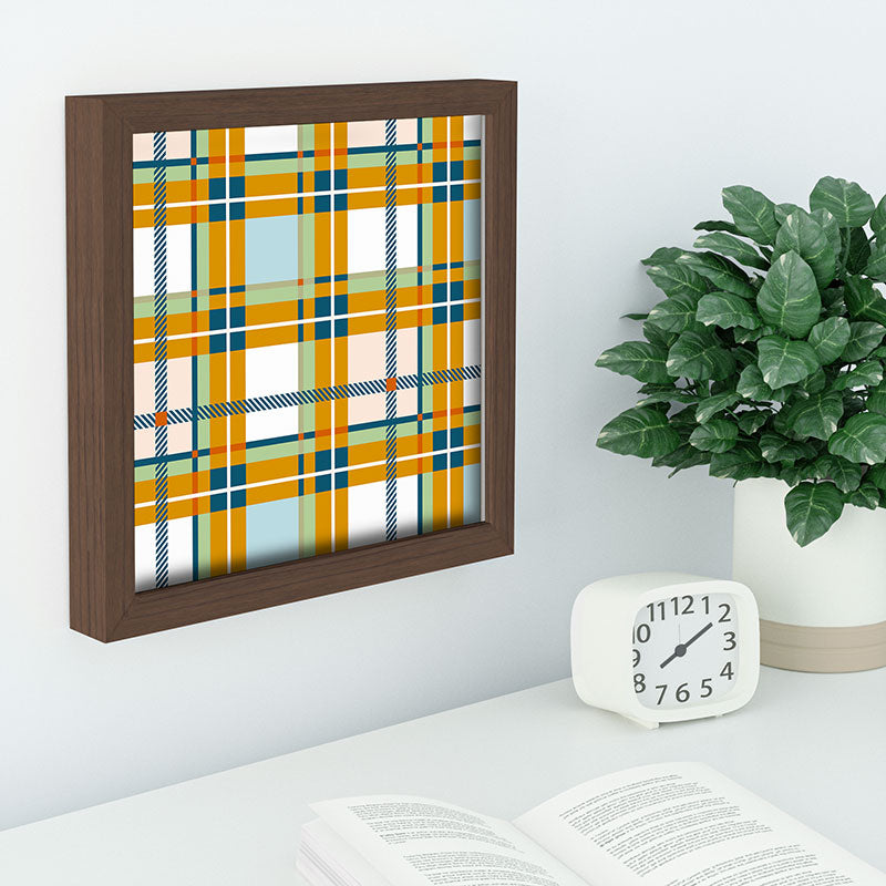 Marta Barragan Camarasa Warm Plaid Fusion Recessed Framing Square