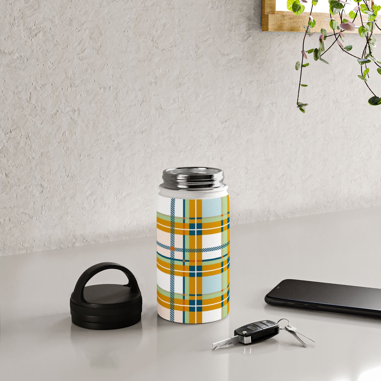 Marta Barragan Camarasa Warm Plaid Fusion Water Bottle