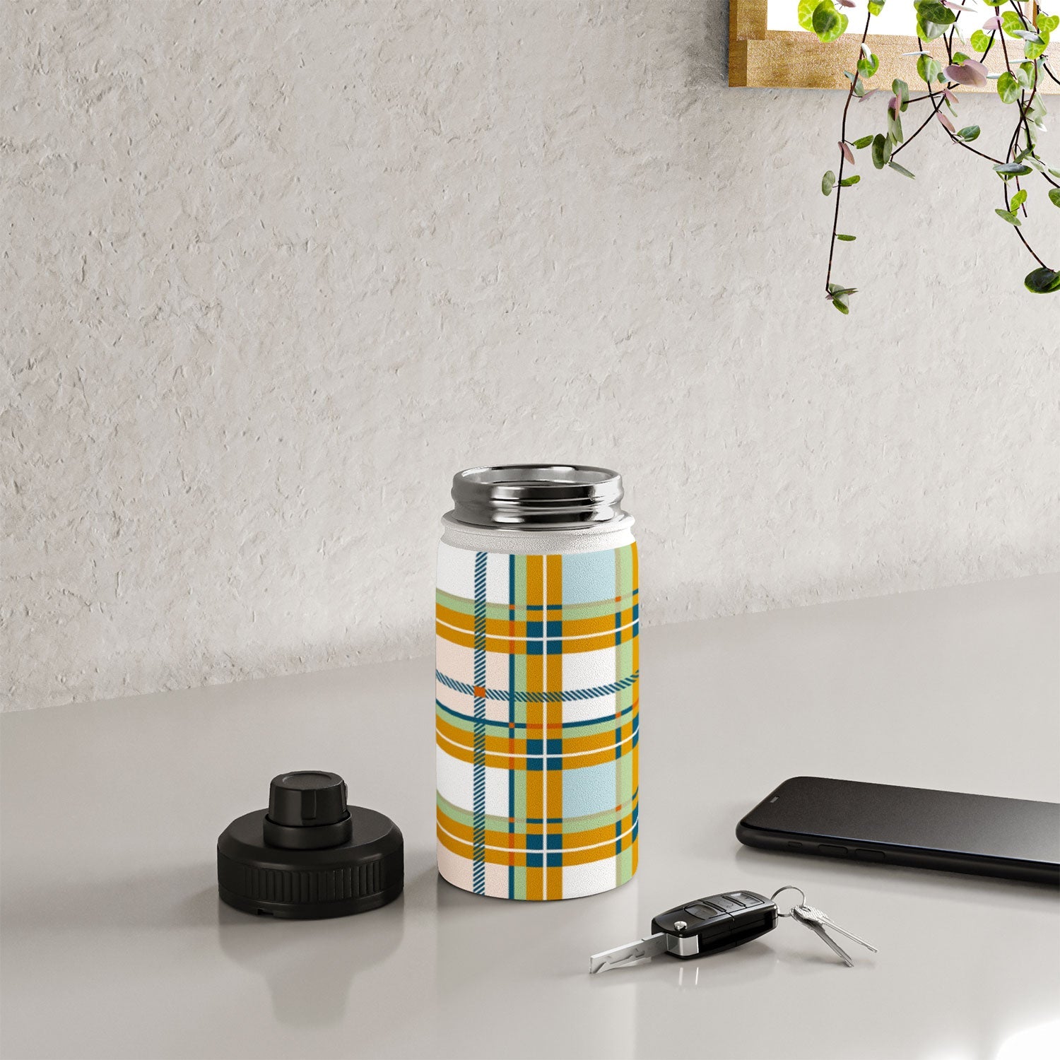 Marta Barragan Camarasa Warm Plaid Fusion Water Bottle