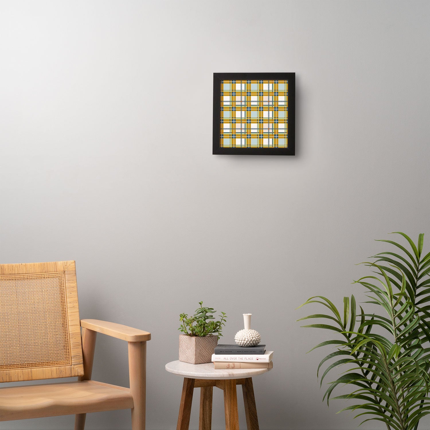 Marta Barragan Camarasa Warm Plaid Fusion Framed Wall Art