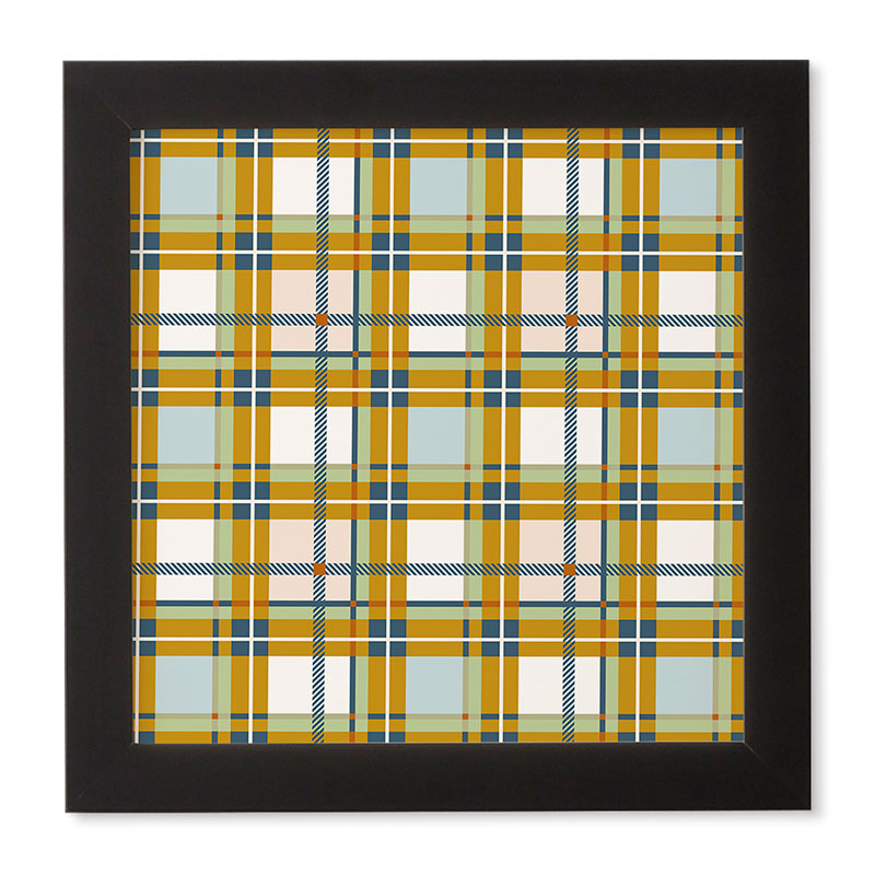Marta Barragan Camarasa Warm Plaid Fusion Framed Wall Art