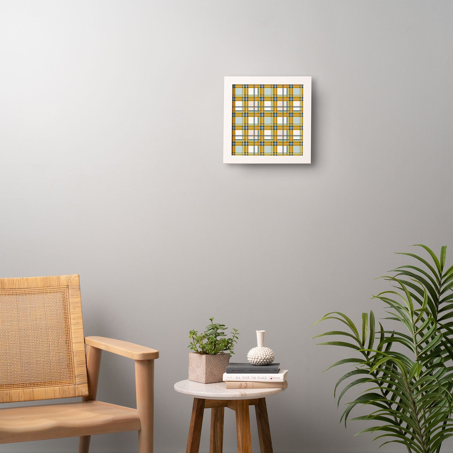 Marta Barragan Camarasa Warm Plaid Fusion Framed Wall Art