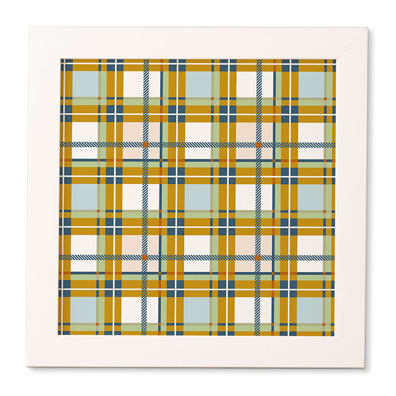 Marta Barragan Camarasa Warm Plaid Fusion Framed Wall Art