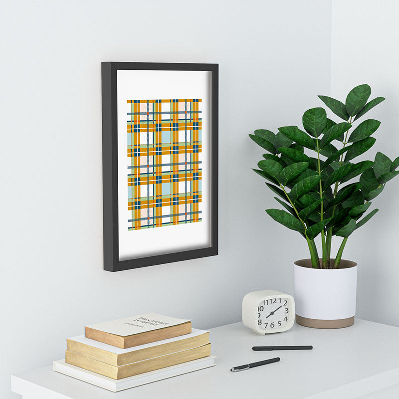 Marta Barragan Camarasa Warm Plaid Fusion Recessed Framing Rectangle