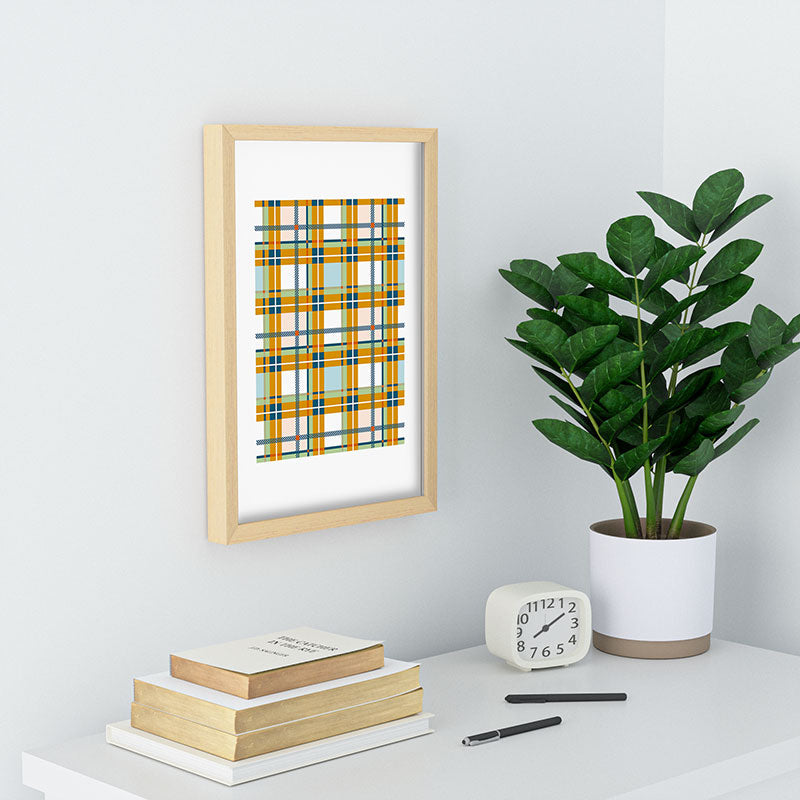 Marta Barragan Camarasa Warm Plaid Fusion Recessed Framing Rectangle