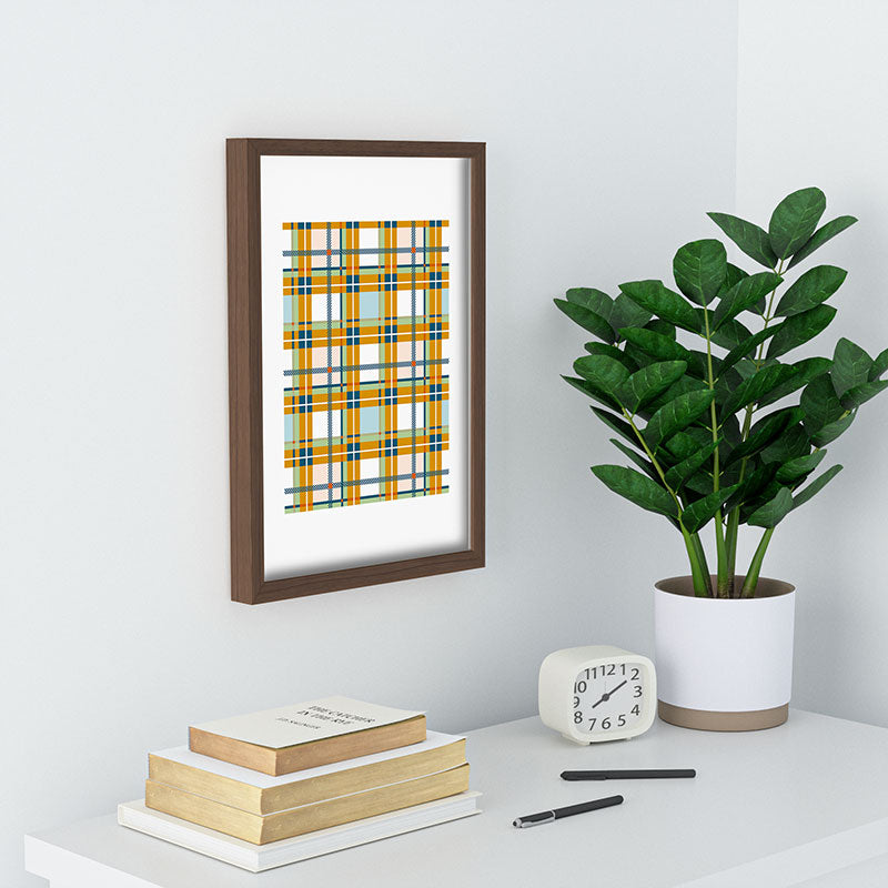 Marta Barragan Camarasa Warm Plaid Fusion Recessed Framing Rectangle
