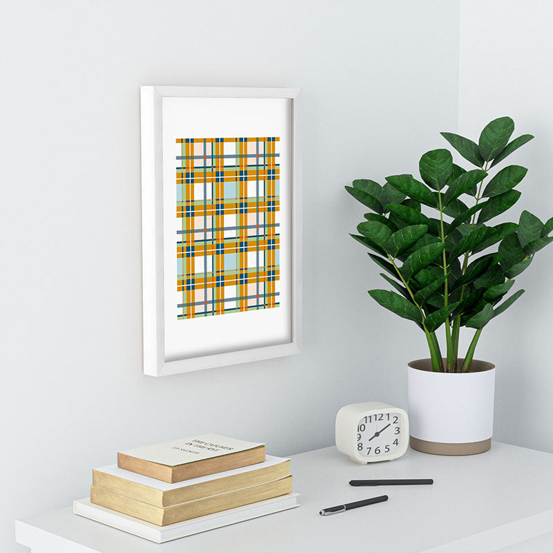 Marta Barragan Camarasa Warm Plaid Fusion Recessed Framing Rectangle