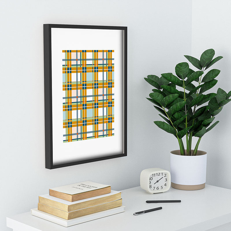 Marta Barragan Camarasa Warm Plaid Fusion Recessed Framing Rectangle