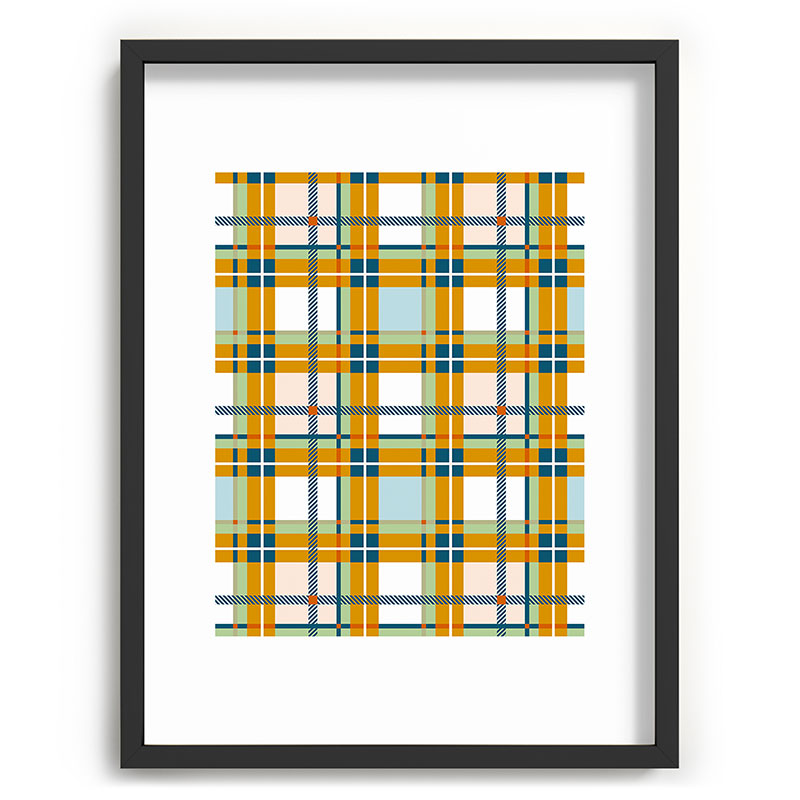 Marta Barragan Camarasa Warm Plaid Fusion Recessed Framing Rectangle