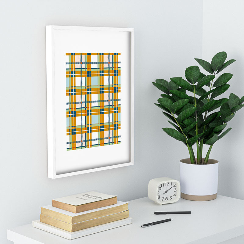 Marta Barragan Camarasa Warm Plaid Fusion Recessed Framing Rectangle