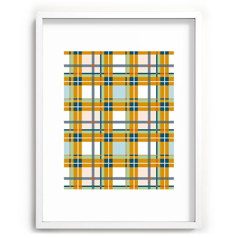 Marta Barragan Camarasa Warm Plaid Fusion Recessed Framing Rectangle