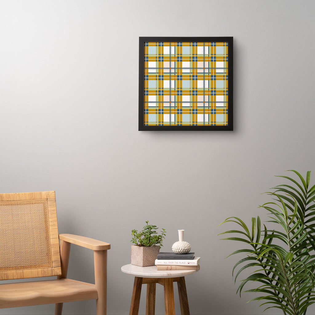 Marta Barragan Camarasa Warm Plaid Fusion Framed Wall Art