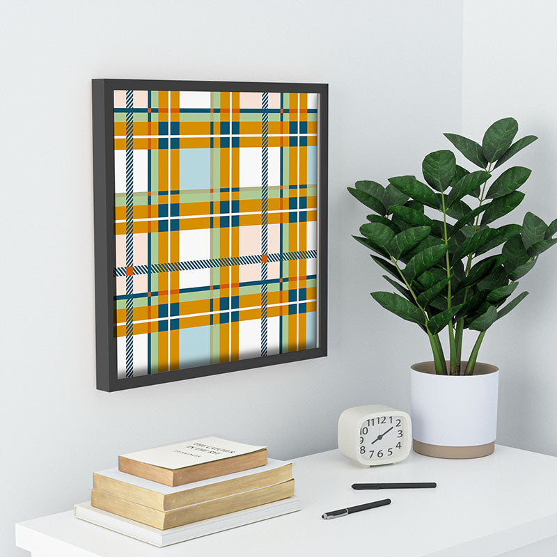 Marta Barragan Camarasa Warm Plaid Fusion Recessed Framing Square