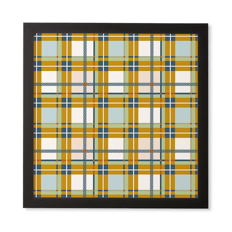 Marta Barragan Camarasa Warm Plaid Fusion Framed Wall Art