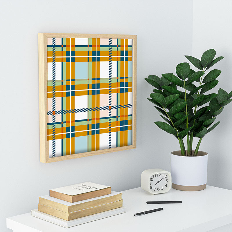 Marta Barragan Camarasa Warm Plaid Fusion Recessed Framing Square