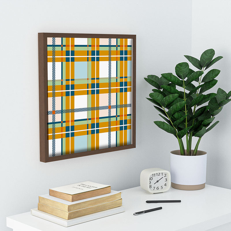Marta Barragan Camarasa Warm Plaid Fusion Recessed Framing Square