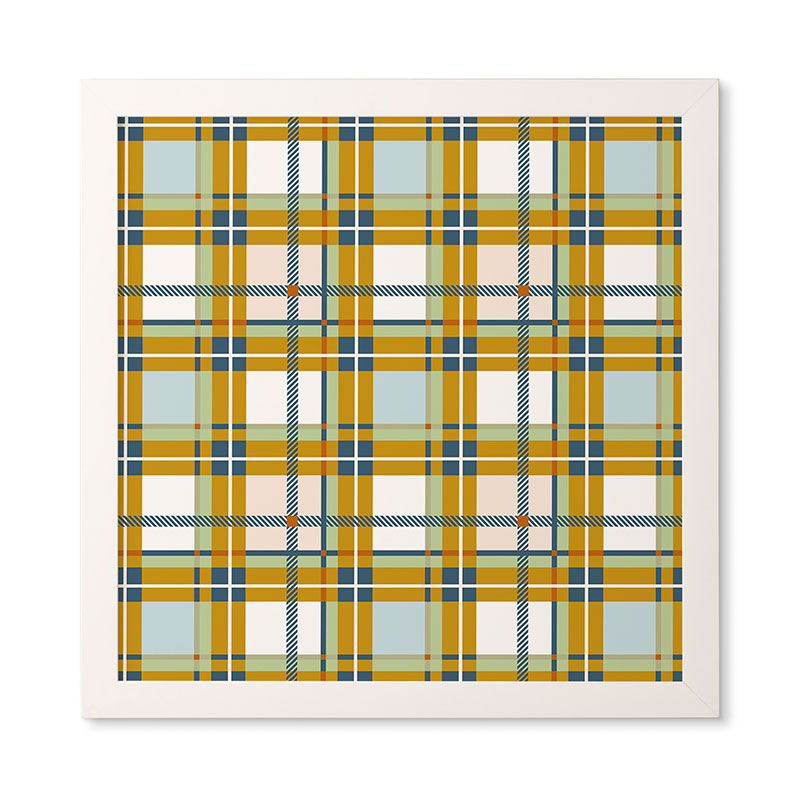 Marta Barragan Camarasa Warm Plaid Fusion Framed Wall Art