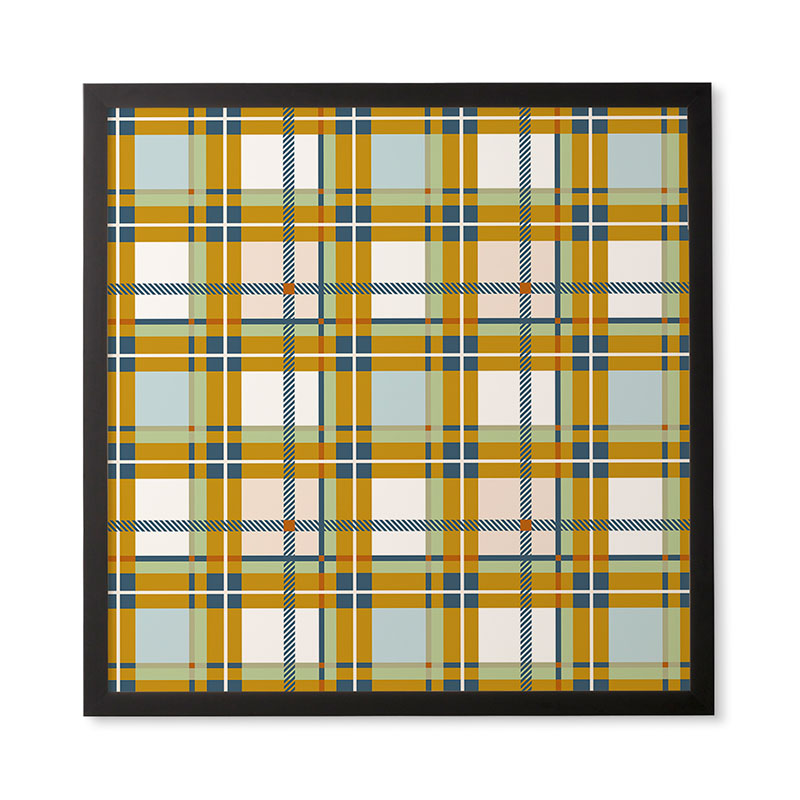 Marta Barragan Camarasa Warm Plaid Fusion Framed Wall Art