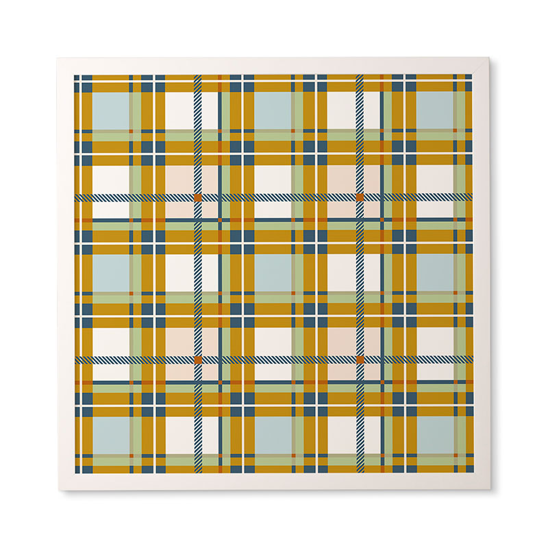 Marta Barragan Camarasa Warm Plaid Fusion Framed Wall Art